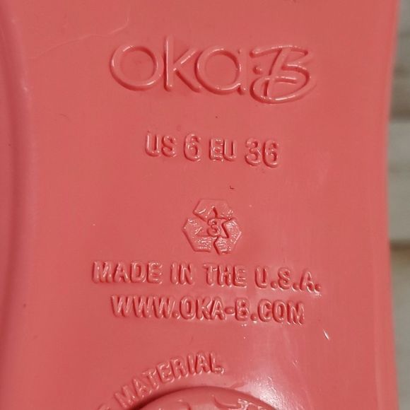 Peach Salmon Coral Oka-B Taylor Rubber Ballet Flats Size 6 or EUR 36 NWOT - Picture 9 of 9